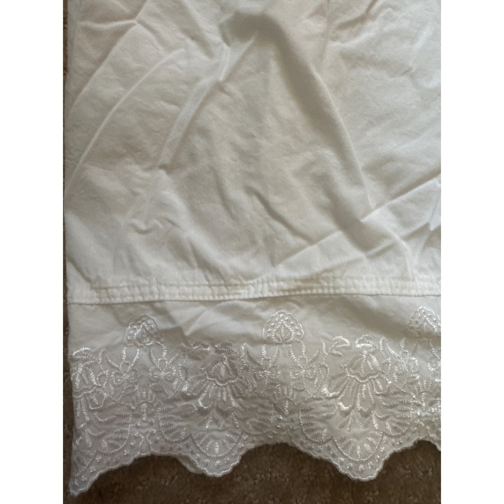 Simply Shabby Chic White Cotton Lace Trim Flat Sheet Full Queen 2012
